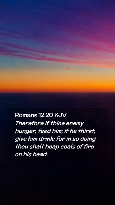 Picture 02 - Romans 12:20 KJV Mobile Phone Wallpaper - Therefore if thine enemy hunger, feed him; if he - Mobile Bible Verse Wallpaper
