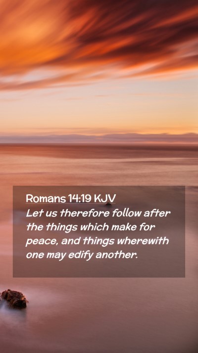 Picture 02 - Romans 14:19 KJV Mobile Phone Wallpaper - Let us therefore follow after the things which - Mobile Bible Verse Wallpaper