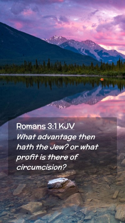 Picture 02 - Romans 3:1 KJV Mobile Phone Wallpaper - What advantage then hath the Jew? or what profit - Mobile Bible Verse Wallpaper