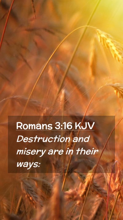 Picture 02 - Romans 3:16 KJV Mobile Phone Wallpaper - Destruction and misery are in their - Mobile Bible Verse Wallpaper