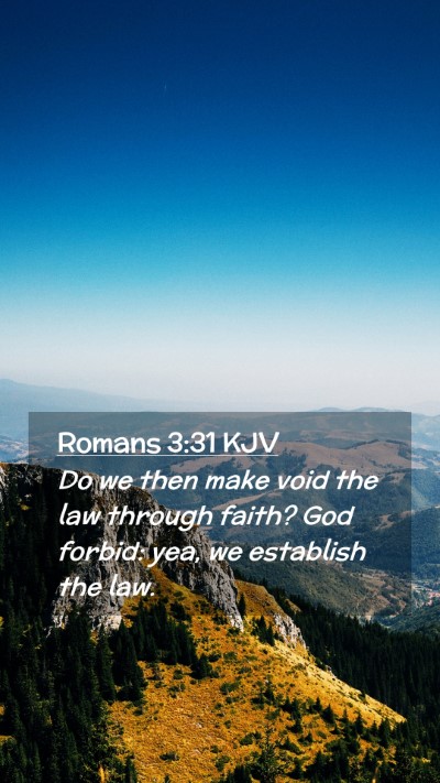 Picture 02 - Romans 3:31 KJV Mobile Phone Wallpaper - Do we then make void the law through faith? God - Mobile Bible Verse Wallpaper