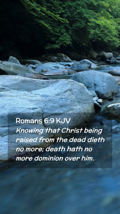 Picture 02 - Romans 6:9 KJV Mobile Phone Wallpaper - Knowing that Christ being raised from the dead - Mobile Bible Verse Wallpaper