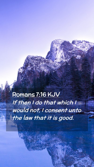 Picture 02 - Romans 7:16 KJV Mobile Phone Wallpaper - If then I do that which I would not, I consent - Mobile Bible Verse Wallpaper