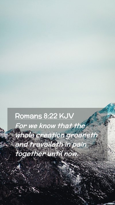 Picture 02 - Romans 8:22 KJV Mobile Phone Wallpaper - For we know that the whole creation groaneth and - Mobile Bible Verse Wallpaper