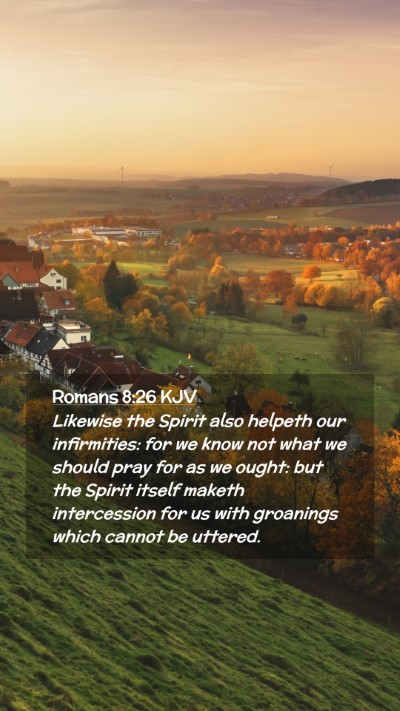 Picture 02 - Romans 8:26 KJV Mobile Phone Wallpaper - Likewise the Spirit also helpeth our infirmities: - Mobile Bible Verse Wallpaper