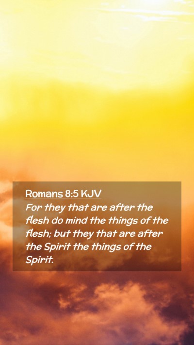 Picture 02 - Romans 8:5 KJV Mobile Phone Wallpaper - For they that are after the flesh do mind the - Mobile Bible Verse Wallpaper