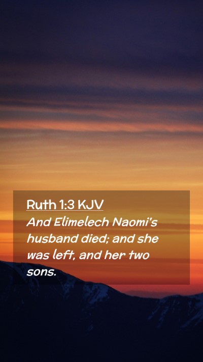 Picture 02 - Ruth 1:3 KJV Mobile Phone Wallpaper - And Elimelech Naomi's husband died; and she was - Mobile Bible Verse Wallpaper