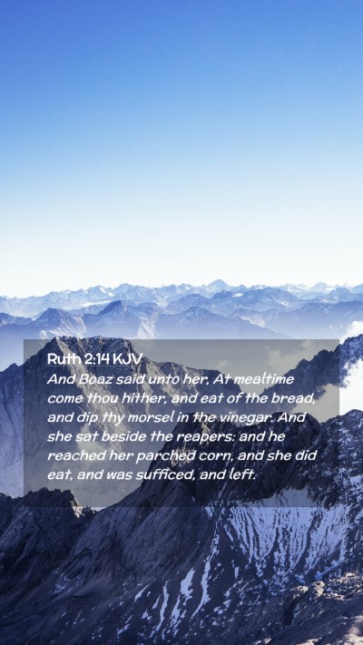 Picture 02 - Ruth 2:14 KJV Mobile Phone Wallpaper - And Boaz said unto her, At mealtime come thou - Mobile Bible Verse Wallpaper