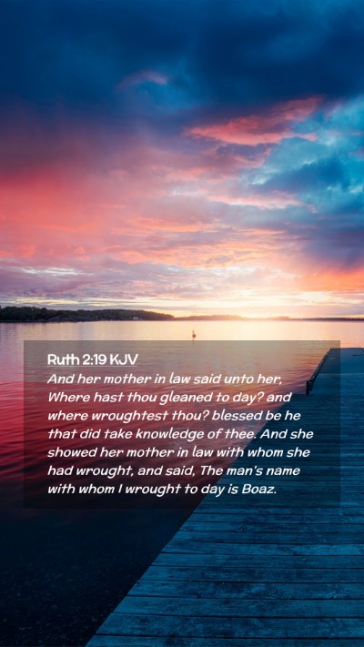 Picture 02 - Ruth 2:19 KJV Mobile Phone Wallpaper - And her mother in law said unto her, Where hast - Mobile Bible Verse Wallpaper