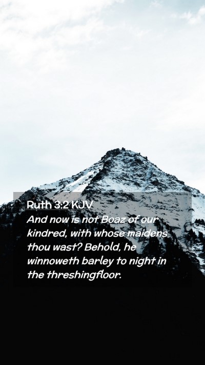 Picture 02 - Ruth 3:2 KJV Mobile Phone Wallpaper - And now is not Boaz of our kindred, with whose - Mobile Bible Verse Wallpaper