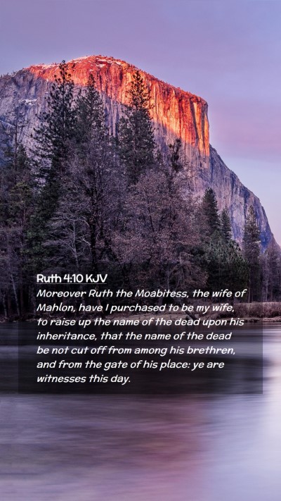 Picture 02 - Ruth 4:10 KJV Mobile Phone Wallpaper - Moreover Ruth the Moabitess, the wife of Mahlon, - Mobile Bible Verse Wallpaper