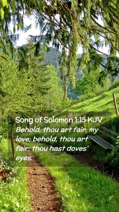 Picture 02 - Song of Solomon 1:15 KJV Mobile Phone Wallpaper - Behold, thou art fair, my love; behold, thou art - Mobile Bible Verse Wallpaper