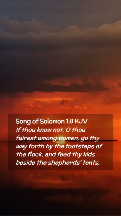 Picture 02 - Song of Solomon 1:8 KJV Mobile Phone Wallpaper - If thou know not, O thou fairest among women, go - Mobile Bible Verse Wallpaper