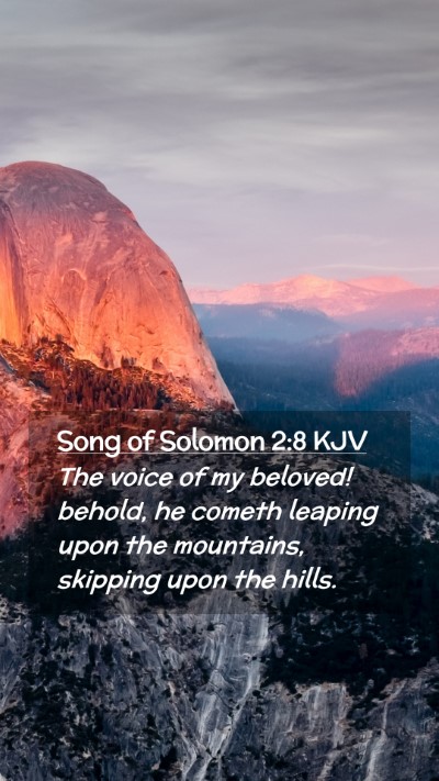 Picture 02 - Song of Solomon 2:8 KJV Mobile Phone Wallpaper - The voice of my beloved! behold, he cometh - Mobile Bible Verse Wallpaper