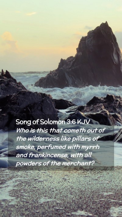 Picture 02 - Song of Solomon 3:6 KJV Mobile Phone Wallpaper - Who is this that cometh out of the wilderness - Mobile Bible Verse Wallpaper