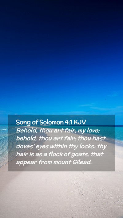 Picture 02 - Song of Solomon 4:1 KJV Mobile Phone Wallpaper - Behold, thou art fair, my love; behold, thou art - Mobile Bible Verse Wallpaper