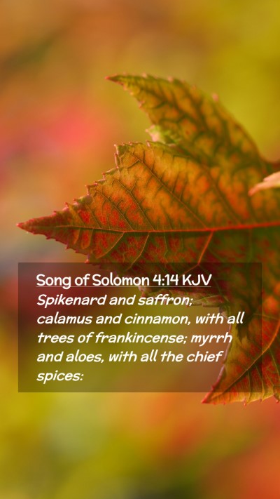 Picture 02 - Song of Solomon 4:14 KJV Mobile Phone Wallpaper - Spikenard and saffron; calamus and cinnamon, with - Mobile Bible Verse Wallpaper