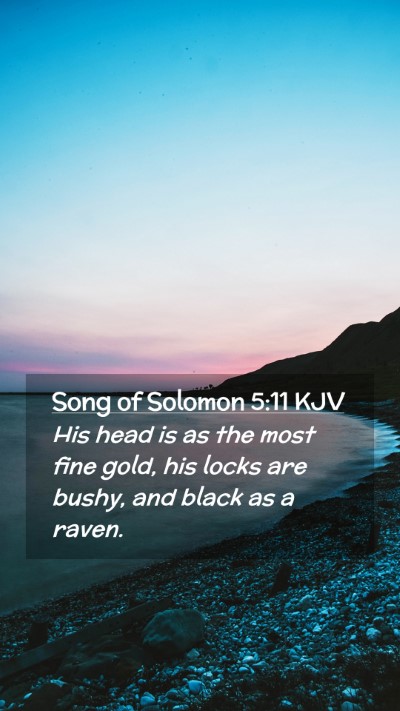 Picture 02 - Song of Solomon 5:11 KJV Mobile Phone Wallpaper - His head is as the most fine gold, his locks are - Mobile Bible Verse Wallpaper