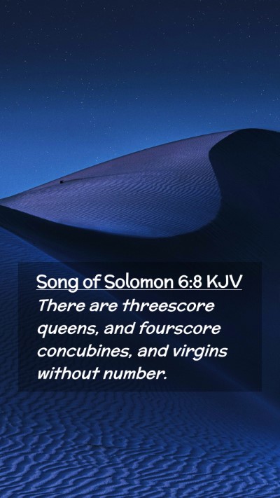 Picture 02 - Song of Solomon 6:8 KJV Mobile Phone Wallpaper - There are threescore queens, and fourscore - Mobile Bible Verse Wallpaper