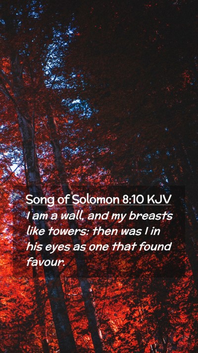 Picture 02 - Song of Solomon 8:10 KJV Mobile Phone Wallpaper - I am a wall, and my breasts like towers: then was - Mobile Bible Verse Wallpaper