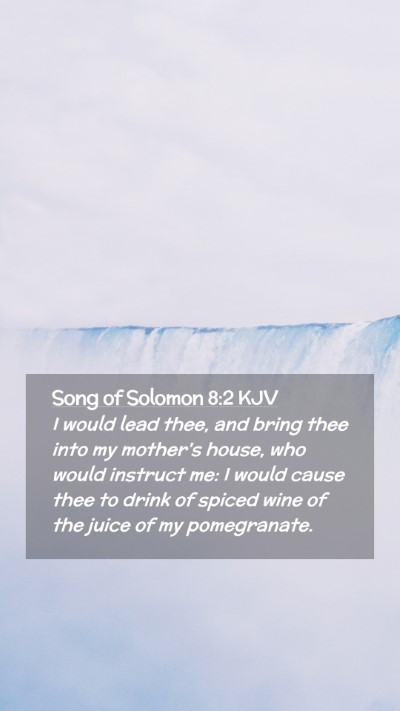 Picture 02 - Song of Solomon 8:2 KJV Mobile Phone Wallpaper - I would lead thee, and bring thee into my - Mobile Bible Verse Wallpaper
