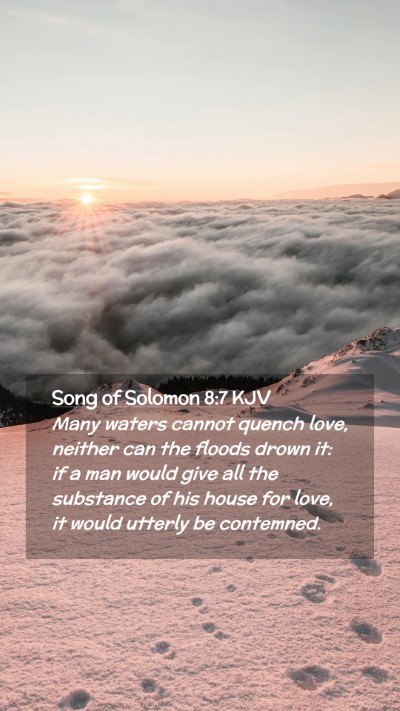 Picture 02 - Song of Solomon 8:7 KJV Mobile Phone Wallpaper - Many waters cannot quench love, neither can the - Mobile Bible Verse Wallpaper