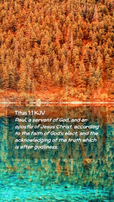 Picture 02 - Titus 1:1 KJV Mobile Phone Wallpaper - Paul, a servant of God, and an apostle of Jesus - Mobile Bible Verse Wallpaper