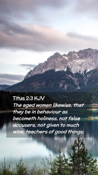 Picture 02 - Titus 2:3 KJV Mobile Phone Wallpaper - The aged women likewise, that they be in - Mobile Bible Verse Wallpaper