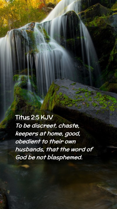 Picture 02 - Titus 2:5 KJV Mobile Phone Wallpaper - To be discreet, chaste, keepers at home, good, - Mobile Bible Verse Wallpaper