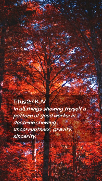 Picture 02 - Titus 2:7 KJV Mobile Phone Wallpaper - In all things shewing thyself a pattern of good - Mobile Bible Verse Wallpaper
