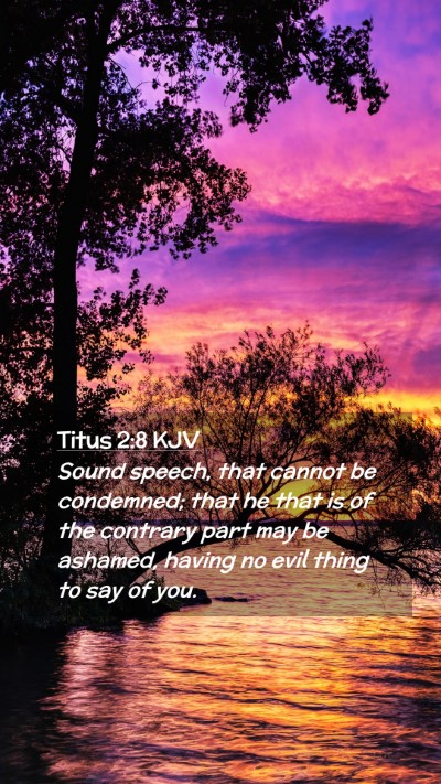 Picture 02 - Titus 2:8 KJV Mobile Phone Wallpaper - Sound speech, that cannot be condemned; that he - Mobile Bible Verse Wallpaper