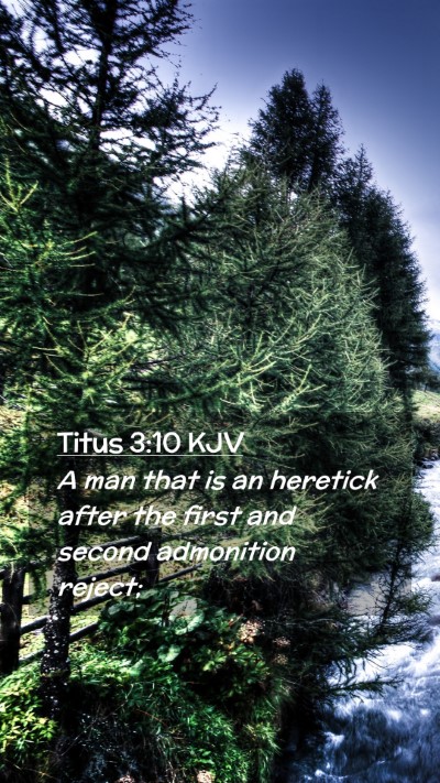 Picture 02 - Titus 3:10 KJV Mobile Phone Wallpaper - A man that is an heretick after the first and - Mobile Bible Verse Wallpaper