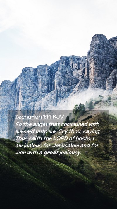 Picture 02 - Zechariah 1:14 KJV Mobile Phone Wallpaper - So the angel that communed with me said unto me, - Mobile Bible Verse Wallpaper