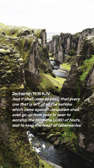 Picture 02 - Zechariah 14:16 KJV Mobile Phone Wallpaper - And it shall come to pass, that every one that is - Mobile Bible Verse Wallpaper