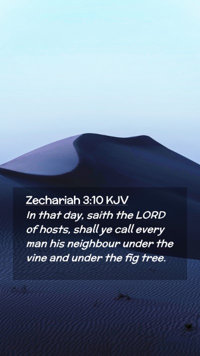 Picture 02 - Zechariah 3:10 KJV Mobile Phone Wallpaper - In that day, saith the LORD of hosts, shall ye - Mobile Bible Verse Wallpaper