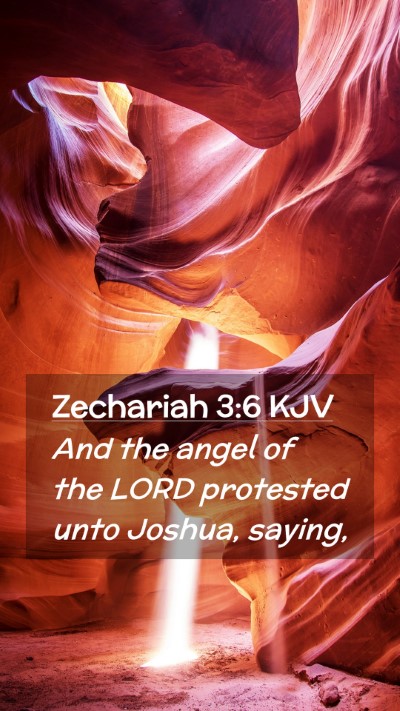 Picture 02 - Zechariah 3:6 KJV Mobile Phone Wallpaper - And the angel of the LORD protested unto Joshua, - Mobile Bible Verse Wallpaper