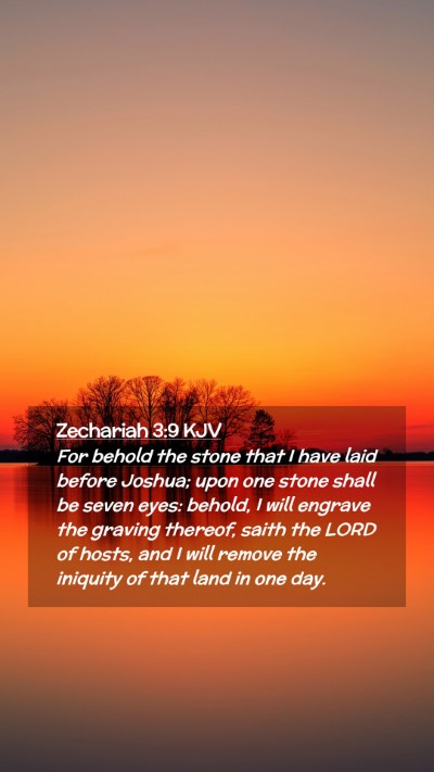 Picture 02 - Zechariah 3:9 KJV Mobile Phone Wallpaper - For behold the stone that I have laid before - Mobile Bible Verse Wallpaper