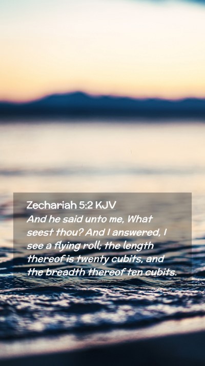 Picture 02 - Zechariah 5:2 KJV Mobile Phone Wallpaper - And he said unto me, What seest thou? And I - Mobile Bible Verse Wallpaper