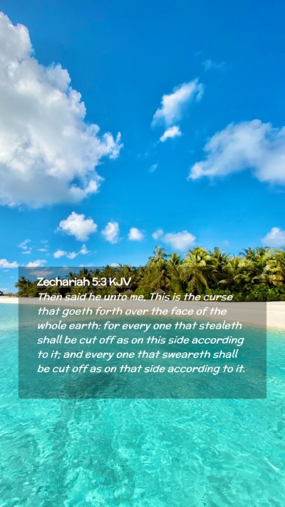 Picture 02 - Zechariah 5:3 KJV Mobile Phone Wallpaper - Then said he unto me, This is the curse that - Mobile Bible Verse Wallpaper