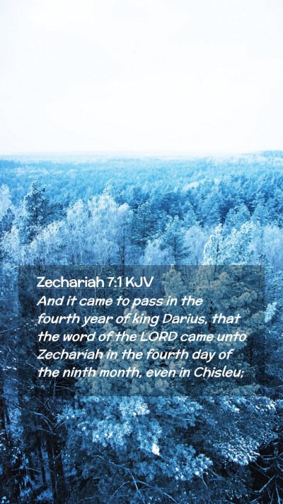 Picture 02 - Zechariah 7:1 KJV Mobile Phone Wallpaper - And it came to pass in the fourth year of king - Mobile Bible Verse Wallpaper