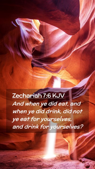 Picture 02 - Zechariah 7:6 KJV Mobile Phone Wallpaper - And when ye did eat, and when ye did drink, did - Mobile Bible Verse Wallpaper