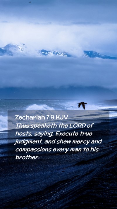 Picture 02 - Zechariah 7:9 KJV Mobile Phone Wallpaper - Thus speaketh the LORD of hosts, saying, Execute - Mobile Bible Verse Wallpaper