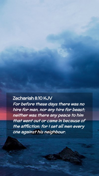 Picture 02 - Zechariah 8:10 KJV Mobile Phone Wallpaper - For before these days there was no hire for man, - Mobile Bible Verse Wallpaper