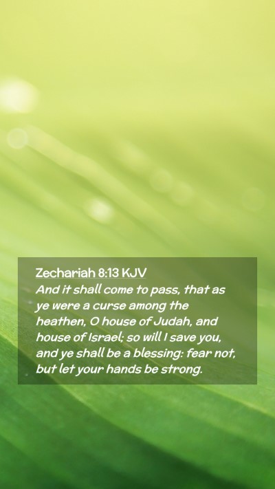 Picture 02 - Zechariah 8:13 KJV Mobile Phone Wallpaper - And it shall come to pass, that as ye were a - Mobile Bible Verse Wallpaper