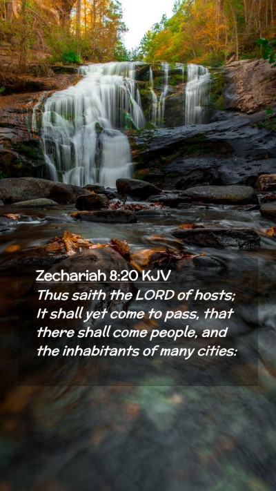 Picture 02 - Zechariah 8:20 KJV Mobile Phone Wallpaper - Thus saith the LORD of hosts; It shall yet come - Mobile Bible Verse Wallpaper