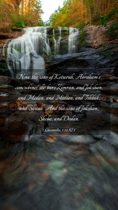 Picture 03 - 1 Chronicles 1:32 KJV Mobile Phone Wallpaper - Now the sons of Keturah, Abraham's concubine: she - Mobile Bible Verse Wallpaper