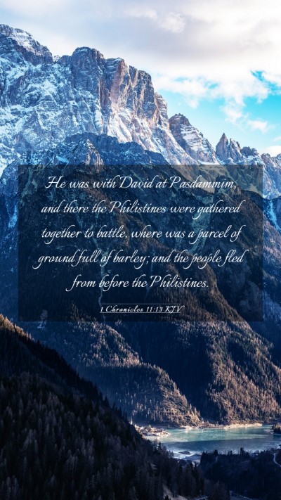 Picture 03 - 1 Chronicles 11:13 KJV Mobile Phone Wallpaper - He was with David at Pasdammim, and there the - Mobile Bible Verse Wallpaper