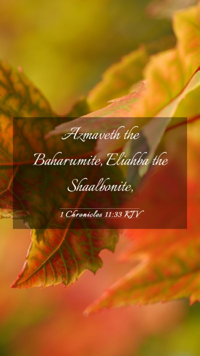 Picture 03 - 1 Chronicles 11:33 KJV Mobile Phone Wallpaper - Azmaveth the Baharumite, Eliahba the - Mobile Bible Verse Wallpaper