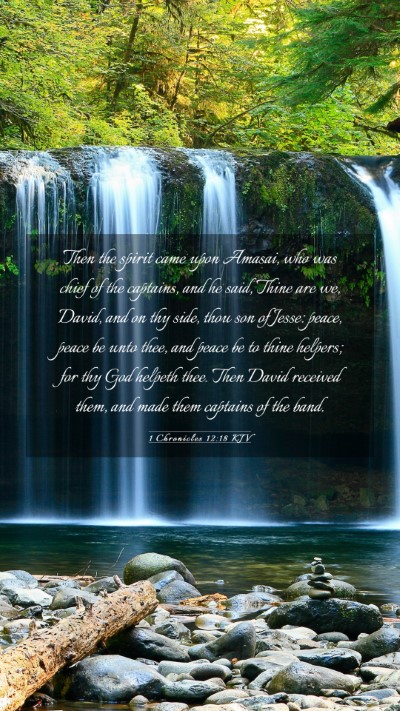 Picture 03 - 1 Chronicles 12:18 KJV Mobile Phone Wallpaper - Then the spirit came upon Amasai, who was chief - Mobile Bible Verse Wallpaper