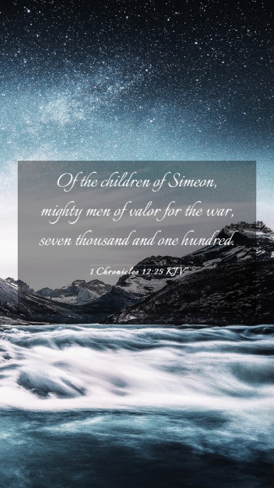 Picture 03 - 1 Chronicles 12:25 KJV Mobile Phone Wallpaper - Of the children of Simeon, mighty men of valor - Mobile Bible Verse Wallpaper